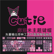 Cartoon Kuromi Transparent 108 Keys PBT Keycap For Mechanical Keyboard Gift picture