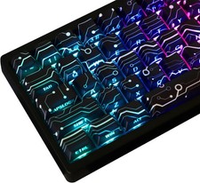 Custom PBT Keycaps, Cool Modern Technology Style Keyboard Key caps(Black) picture