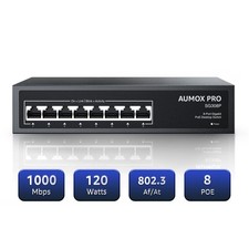 AUMOX PRO 8 Port PoE Switch Gigabit 120W, Gigabit Unmanaged Ethernet Switch, picture