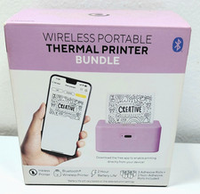 Portable Thermal Printer Wireless Bluetooth CTP500PR 3.4x3.3 Mini 5 Rolls Bundle picture