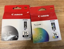 Bundle of 2 Canon Inks - PGI-35 BLACK & PGI-36 COLOR / PIXMA IP100 IP110 - NEW picture