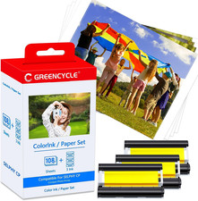 Color Ink Paper Set 4x6 108 Sheets for Canon SELPHY CP1500 CP1300 CP1200 picture