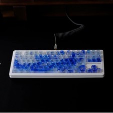 122 Key Wave-Shaped Keycaps Semi-Transparent ABS Cherry MX Mechanical Keyboard picture