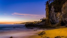 Landscape nature sunset water sand rocks beach coast Custom Gaming Mat Desk picture