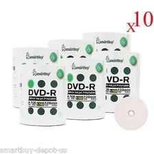 6000 Pcs SmartBuy Blank DVD-R DVDR 16X 4.7GB White Inkjet Hub Printable Disc picture