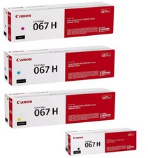 Genuine Canon 067H High Yield Toner Set Black Cyan Magenta Yellow CMYK picture