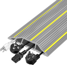 Floor Cord Cover, 6.5 Ft Heavy Duty Floor Cable Cover 3 Channels Rubber Cable Pr picture