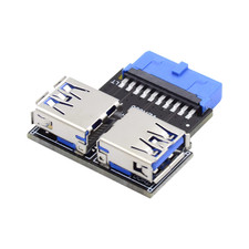 Dual USB 3.0 a Type Female to Motherboard 20/19 Pin Box Header Slot Adapter 5Gbp picture