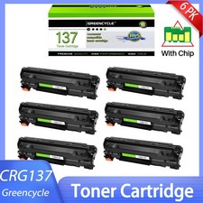 6PK GREENCYCLE Canon 137 Toner Cartridge Black CRG137 MF232w MF249dw LBP151dw picture