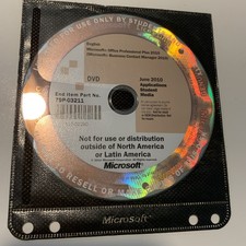 Microsoft June 2010 Applications Student Media Disc DVD | Office Pro | DISC ONLY picture