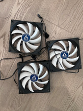 ARCTIC F12 PWM PST 120mm Case Fan 3-Pack - Black/White (53 CFM) 4-Pin picture
