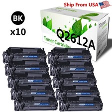 10PK Q2612A 2612A Toner Cartridge Work With HP LaserJet 1020 Printer (Black) picture