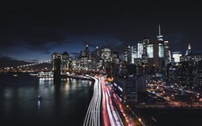 Landscape photography city cityscape lights building Custom Gaming Mat Desk picture