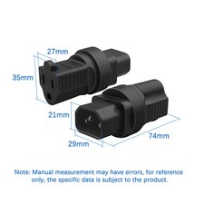 2pcs IEC320 C14 To NEMA 5 15R Power Adapter C14 Male To 5 15R US 3 Pin Female picture