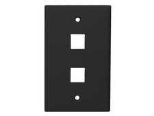 Monoprice Mid-Size Keystone Plate 2 Port, Black, UL picture