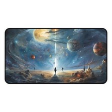 Fantasy Deskmat Aesthetic Mystic Mouse Pad, Realistic Image, Blue Galaxy Design picture