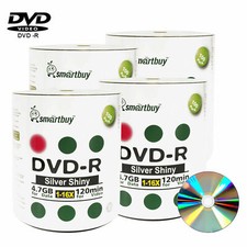 400 Smartbuy 16X DVD-R 4.7GB Shiny Silver Non Printable Blank Recording Disc picture