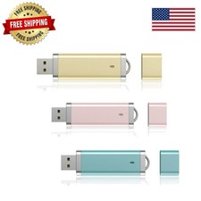 3 Pack 64GB Portable USB Drives - Colorful Thumb Drives for Photos & Files picture