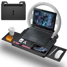Multipurpose Car Steering Wheel Tray Food Desk Laptop Table Adjustable Drawer picture