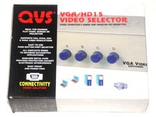 QVS CA298-4P VGA/HD15 4-Port Manual Video Switcher- Gray picture