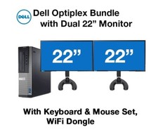 Dell Desktop PC Computer Core I7 4th Gen 16GB RAM DUAL 22