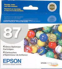 New Genuine Epson 87 Gloss Optimizer 4PK Ink Cartridges Stylus Photo R1900 picture