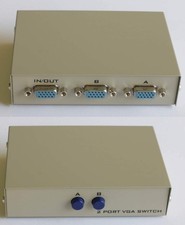 HD15 Switch BOX 2 Computers to 1 SVGA Monitor Switch Push Button picture