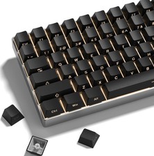 Black Japanese Style PBT Keycaps OEM Profile Double Shot Shine Through picture