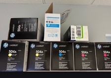 Genuine Sealed Set HP LaserJet 504A CE250A CE251A CE252A  CE253A Toner read desc picture