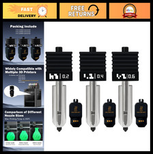 3PK Hotend Nozzles 0.2/0.4/0.6mm | Quick Swap Hardened Steel, High Speed, Anti-C picture