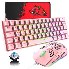 US GAMING GK61 Mechanical Gaming Keyboard 60 Percent | 62 RGB Rainbow LED Backli picture