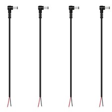 DC Power Pigtail Cable, 4-Pack 5.5mm x 2.5mm 90 Degree Right Angle DC Barrel ... picture