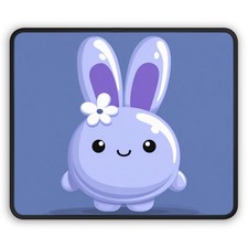 Cute Purple Bunny Illustration Gaming Mouse Pad | Kawaii Rabbit picture