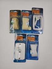 Leviton 15/25 Feet Modular Phone Handset Line Cord Modular Plugs Lot of 5 NOS picture