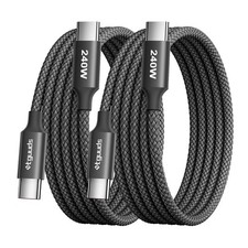 etguuds 240W USB C to C Cable 6ft, 2-Pack C C Fast Black picture