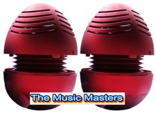 2 Pack Egg Shape Stereo Audio Tumbler SPEAKER Rechargeable USB 3.5mm Wired Red picture
