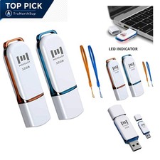 32GB USB 2.0 Flash Drive Pack of 2 with LED Light Lanyard, Data Storage, Comp... picture