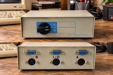Vintage Manual A/B Data Transfer Switch DA-15 5-Pin DIN Selector Box picture