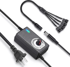12V PC Fan Speed Controller, AC Plug with 4X 4-Pin Splitter Cable | 36W picture