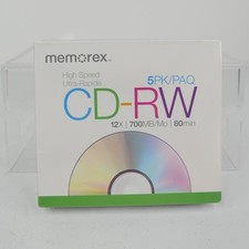 Memorex High Speed CD-RW 5 Pack 700MB 80min 12x Rewritable Discs New Sealed picture