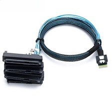 PCIe Slimline SAS 4.0 38Pin SFF-8654 4i to SFF-8482 2 in 1 4i Cable picture