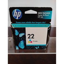 HP 22 Tri-color Ink Cartridge C9352AN Deskjet Officejet New Open Box Expired picture