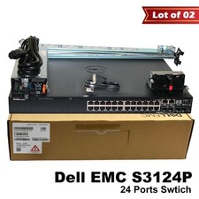 Lot of 2 Dell PowerSwitch S3124P 24-Ports 1GbE PoE+ L3 2x 10GbE Switch F8NYC picture