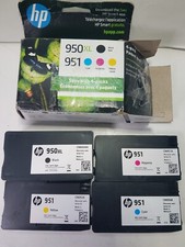 HP 950XL / 951 Black Cyan Magenta Yellow, 4 Pack Ink Cartridges - C2P01FN - READ picture