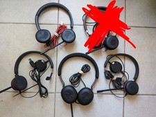 Lot of 4 Professional Wired Headsets Poly Blackwire Jabra Evolve Office Zoom picture