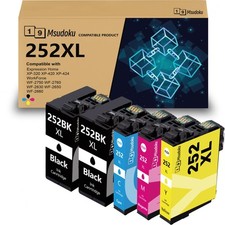 5PK T252XL 252XLInk Cartridges For Epson WorkForce WF-3640 WF-7710 WF-7620 7720 picture