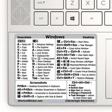 SYNERLOGIC Windows PC Shortcuts Durable Vinyl Sticker size LG for 15