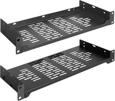 RIVECO 2 PCS 6” Rack Shelves for 19 Inches Network Rack & Cabinets, 1U Rack Moun picture