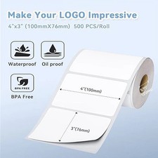 Phomemo 4x6 2x2 3x3 Thermal Shipping Label Self-Adhesive for Zebra/Munbyn/Rollo picture