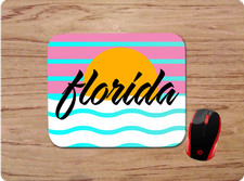 Retro Florida Art Sun Custom Mouse Pad Mat Non-slip Neoprene Home Office Gift picture